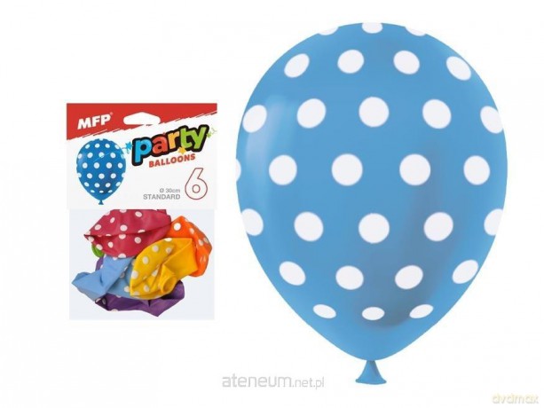 Balon dmuchany kropki 30 cm 6szt