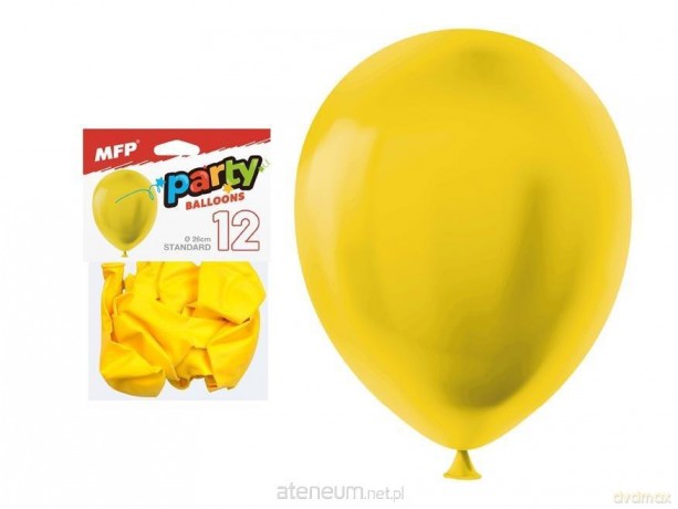 Balon dmuchany standard żółty 26 cm 12szt
