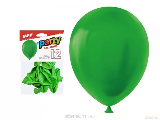 Balon dmuchany zielony 26 cm 12szt