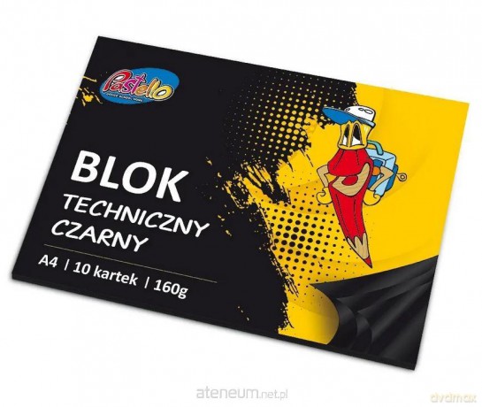 Blok techniczny A4 160g 10 kartek czarny