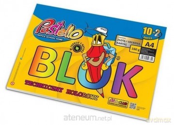 Blok techniczny A4 160g kolorowy 12 kartek