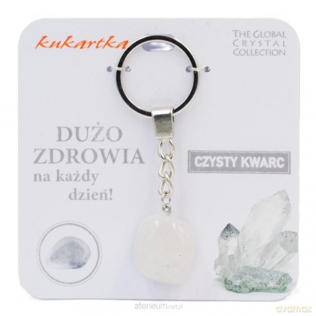 Brelok Dużo zdrowia czysty kwarc