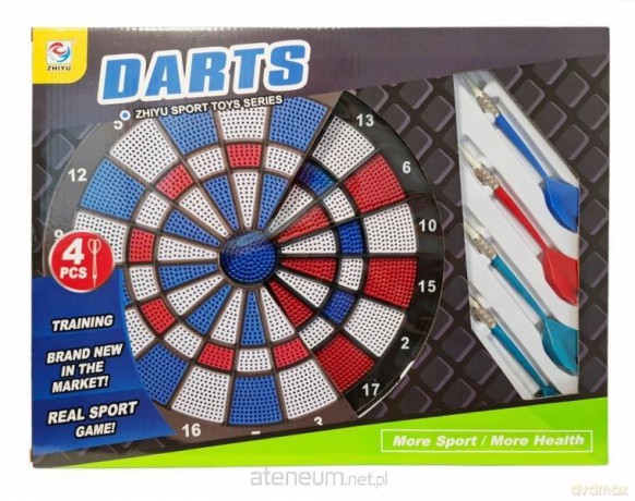 Dart z kolorową tarczą i czterema rzutkami [GRA]