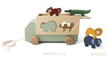 Drewniana ciężarówka ze zwierzętami