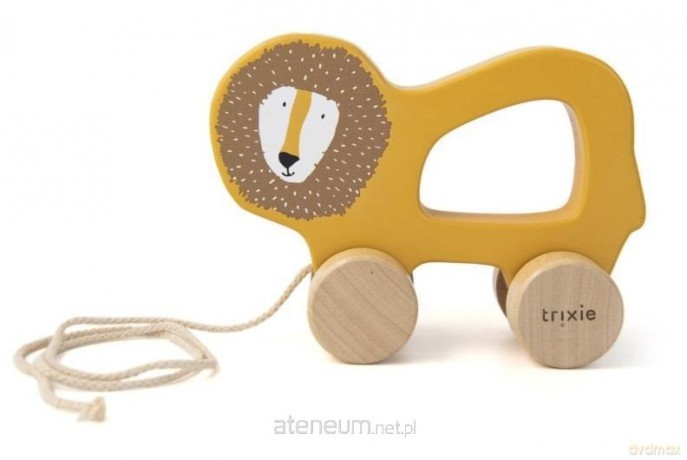 Drewniana zabawka do ciągnięcia Lew