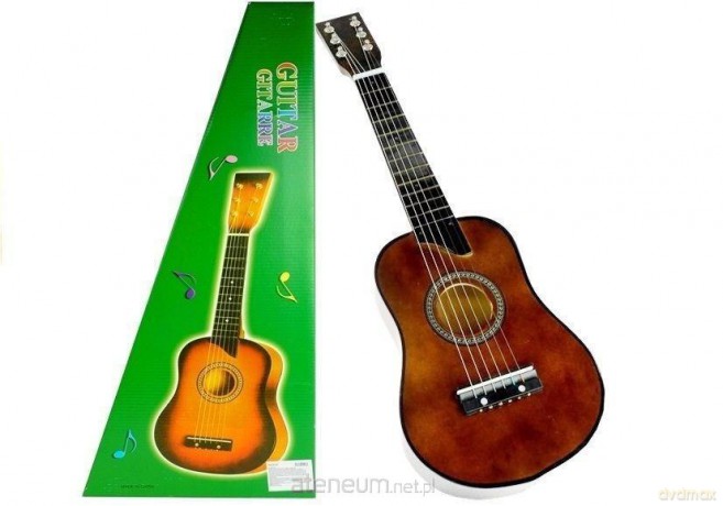 Gitara drewniana z kostką jasny brąz