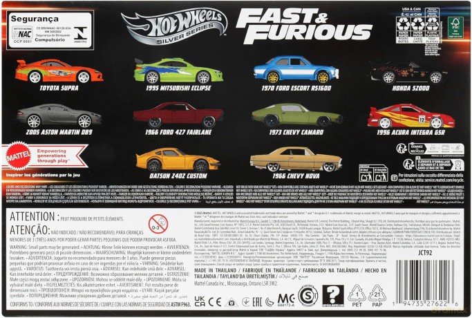 Hot Wheels Fast&Furious Szybcy i wściekli 10-pak