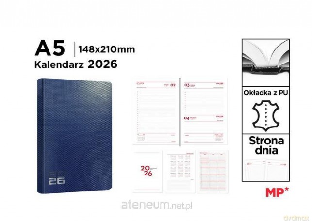 Kalendarz 2026 A5 dzienny niebieski [KALENDARZ]