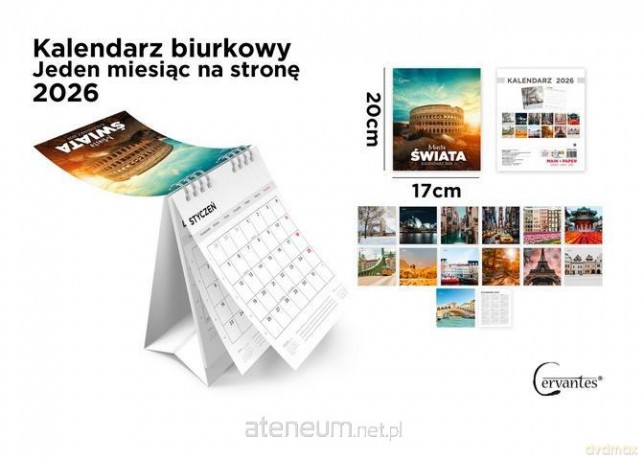Kalendarz 2026 biurkowy 17x20 cm Miasta świata [KALENDARZ]