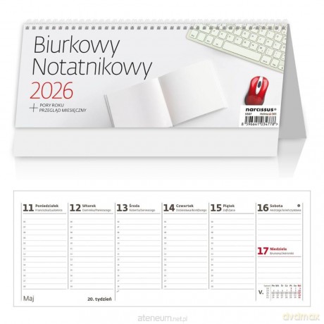 Kalendarz 2026 biurkowy tygodniowy Notatnik [KALENDARZ]