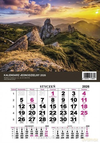 Kalendarz 2026 jednodzielny Góry [KALENDARZ]