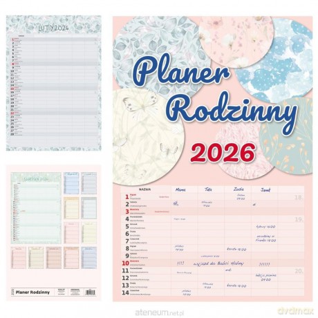 Kalendarz 2026 miesięczny Planer Rodzinny [KALENDARZ]