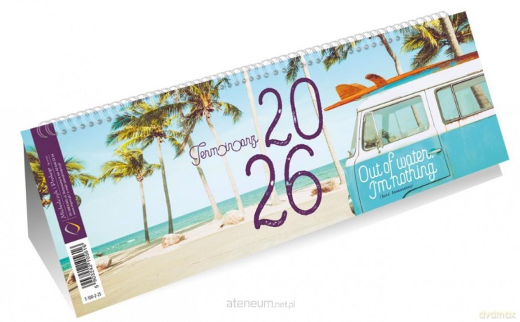 Kalendarz 2026 poziomy ze spiralką plaża [KALENDARZ]