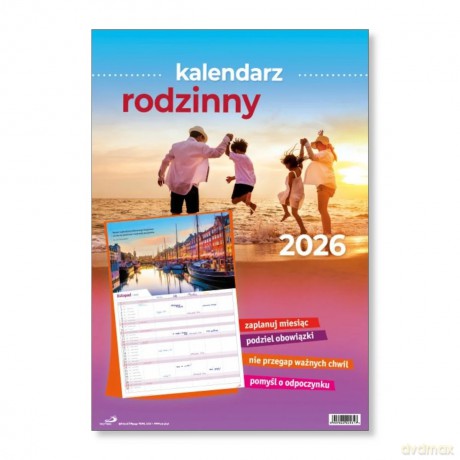 Kalendarz 2026 rodzinny duży [KALENDARZ]