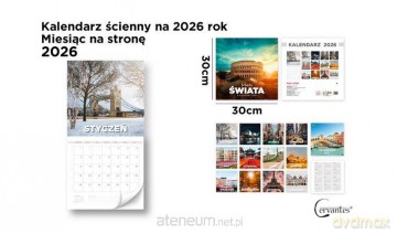 Kalendarz 2026 ścienny 30x30 cm Miasta świata [KALENDARZ]