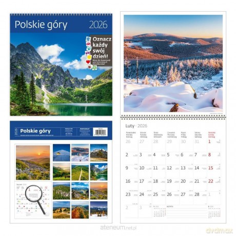 Kalendarz 2026 ścienny 30x30 Polskie góry [KALENDARZ]