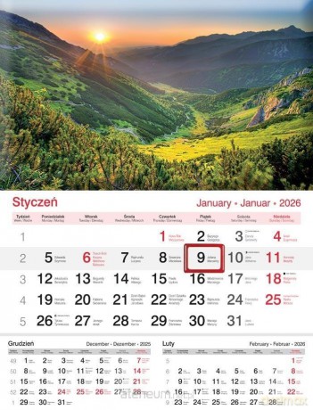 Kalendarz 2026 ścienny jednodzielny Góry [KALENDARZ]