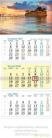 Kalendarz 2026 ścienny trójdzielny Wyspa [KALENDARZ]