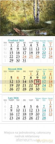 Kalendarz 2026 ścienny trójdzielny Zakątek [KALENDARZ]