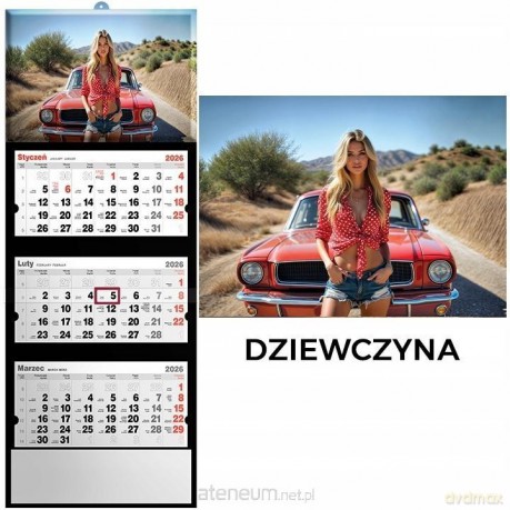 Kalendarz 2026 trójdzielny dziewczyna [KALENDARZ]