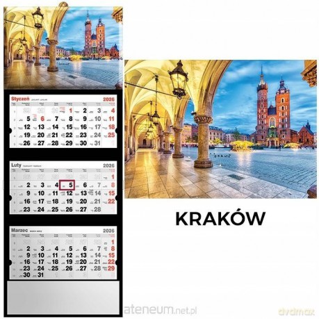 Kalendarz 2026 trójdzielny Kraków [KALENDARZ]