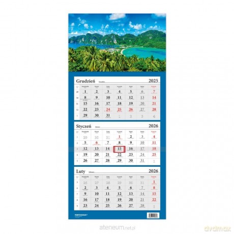 Kalendarz 2026 trójdzielny Lux Tajlandia [KALENDARZ]