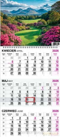 Kalendarz 2026 trójdzielny na spirali Ogród [KALENDARZ]
