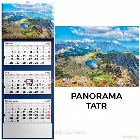 Kalendarz 2026 trójdzielny panorama tatr [KALENDARZ]
