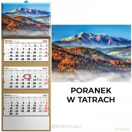 Kalendarz 2026 trójdzielny poranek w tartrach [KALENDARZ]