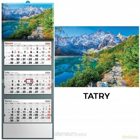 Kalendarz 2026 trójdzielny tatry [KALENDARZ]