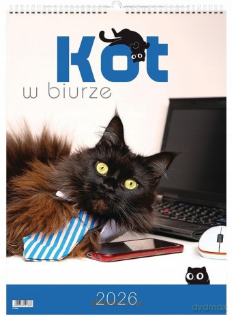 Kalendarz 2026 wieloplanszowy kot w biurze [KALENDARZ]