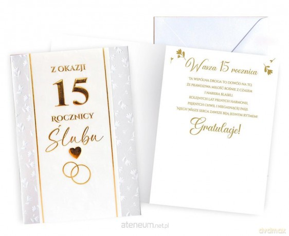 Karnet Rocznica ślubu 15