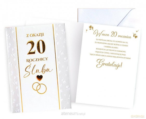 Karnet Rocznica ślubu 20