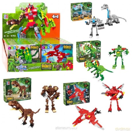 Klocki konstrukcyjne Dinozaur robot 2w1 MIX [KLOCKI]