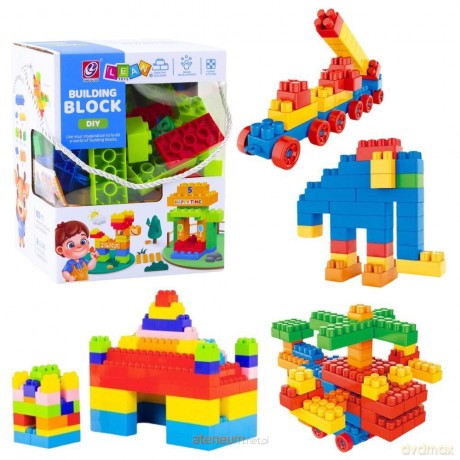 Klocki konstrukcyjne kolorowe 100el [KLOCKI]