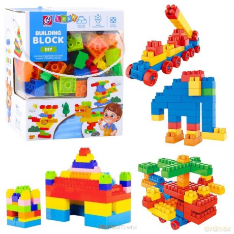 Klocki konstrukcyjne kolorowe 180el [KLOCKI]