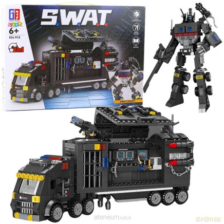 Klocki konstrukcyjne Pojazd SWAT robot 8w1 826el [KLOCKI]