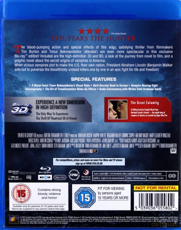Abraham Lincoln Vampire Hunter (Abraham Lincoln: Łowca Wampirów 3D) [Blu-ray 3D]+[Blu-Ray]