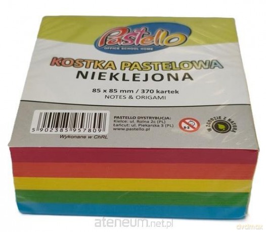 Kostka nieklejona 85x85mm 370 kartek kolorowa