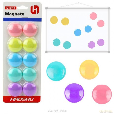 Magnesy do tablic kolorowe 3 cm 10szt