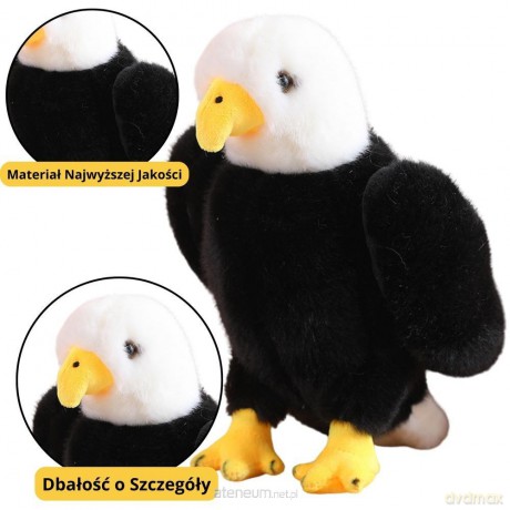 Maskotka Orzeł czarno biały 25 cm