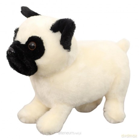 Maskotka Pies Mops biały 19 cm