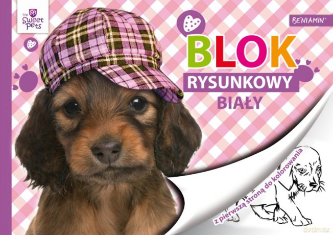 Blok Rysunkowy Biały A4/20 kartek Z Pierwsza Strona Do Kolorowania (The Sweet Pets) [SZKOŁA]