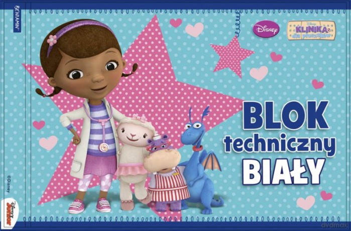 Blok Techniczny Biały A4/10 kartek Z Szablonem (Klinika Dla Pluszaków) [SZKOŁA]