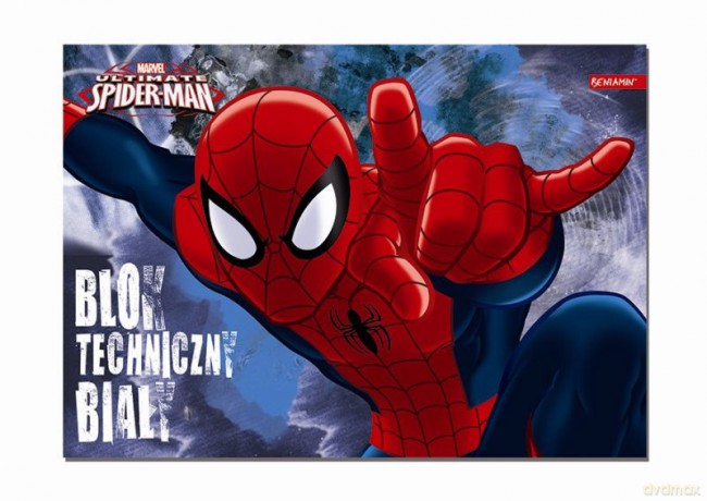 Blok Techniczny Biały A4/10 kartek Z Szablonem (Spider-Man) [SZKOŁA]