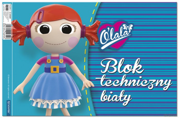Blok Techniczny Biały A4/10 kartek Z Szablonem (O, Lala) [SZKOŁA]