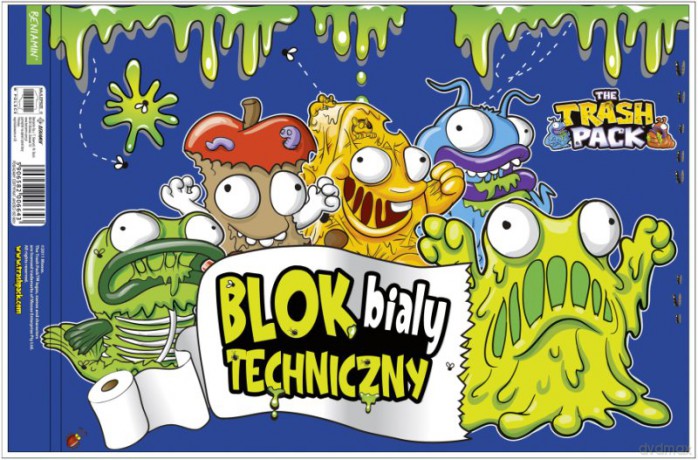 Blok Techniczny Biały A4/10 kartek Z Szablonem (The Trash Ppack) [SZKOŁA]