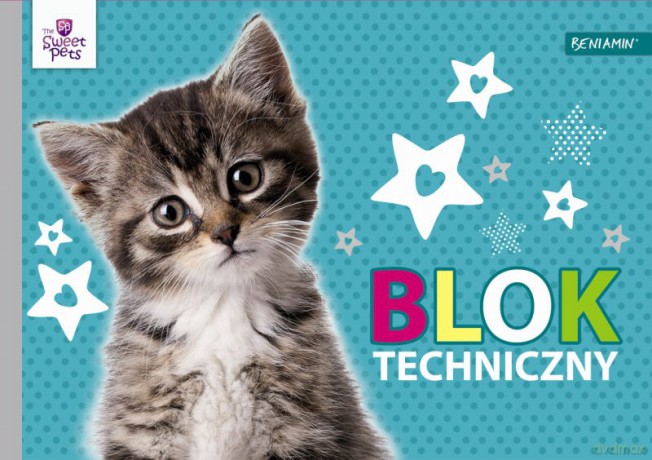 Blok Techniczny Biały A4/10 kartek Z Szablonem (The Sweet Pets) [SZKOŁA]
