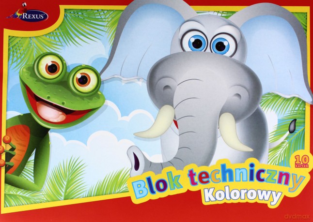 Blok Techniczny Kolorowy A4/10 kartek (Rexus) [SZKOŁA]