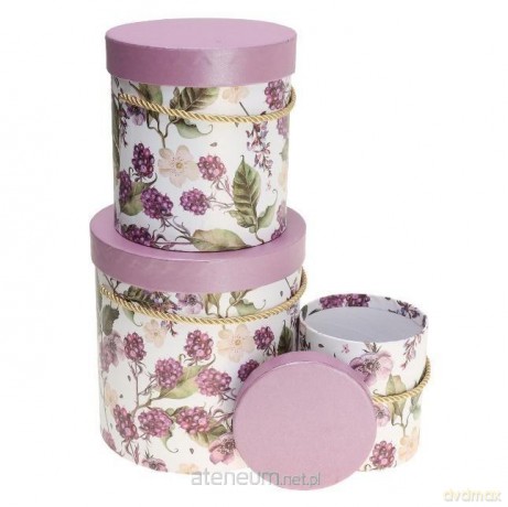 Pudełko Flower Box 3szt purpurowy